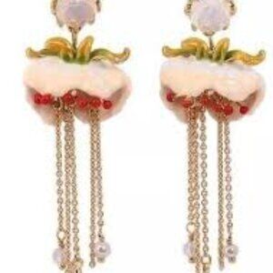 Les Nereides The Undergrowth Pink Jellyfish Stud Earring